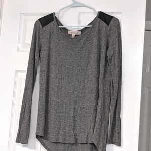 Soft Gray Long Sleeve Top